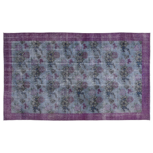 Blue Elephant Handgefertigter Kelim-Teppich aus Wolle/Baumwolle in Lila